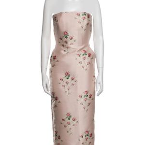 BROCK COLLECTION Strapless Floral Midi Dress